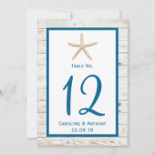 Sterrenvis Witgeschilderde Houten Bruiloftcollecti Kaart (Voorkant)