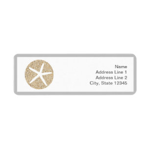 Sterrenvis Zanddollar Strand Adres Envelop Labels