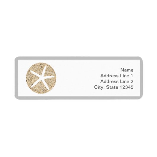 Sterrenvis Zanddollar Strand Adres Envelop Labels (Voorkant)