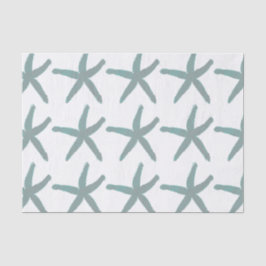 Sterrenvispatroon Strand Teal Blauw Grijs Wit Mode Tissuepapier
