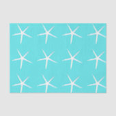 Sterrenvispatroon Wit Teal Blauw Nautisch Abstract Tissuepapier (Voorkant)