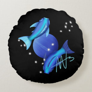 Sterrenvissen Neptunus Zodiac Rond Kussen