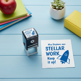 Sterrenwerk Blijf het doen Aangepaste lerarenlof Zelfinktende Stempel