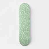 Sterrenwiel Abstract - Vervaaide Groen op Wit Skateboard (Voorkant)