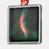 Sterrenwinden stromen uit Zeta Ophiuchi. Metalen Ornament (Links)