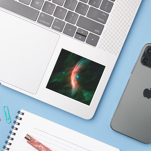 Sterrenwinden stromen uit Zeta Ophiuchi. Sticker (Laptop met iPhone)