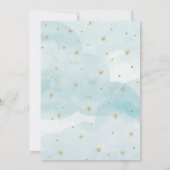 Sterrenwolken - Blauw- Baby shower Uitnodiging (Achterkant)