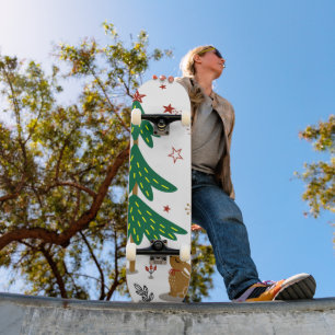 Sterrenwoud Kerstmis Bos Konijnen Persoonlijk Skateboard