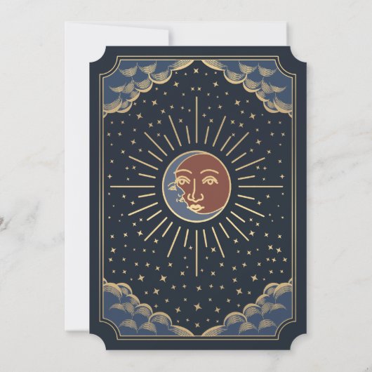 Sterrenzon maan tarot bruiloft  Uitnodigen Kaart (Achterkant)