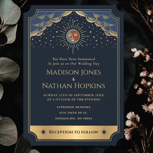 Sterrenzon maan tarot bruiloft  Uitnodigen Kaart