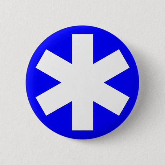 Sterretje - Blauw Ronde Button 5,7 Cm (Voorkant)
