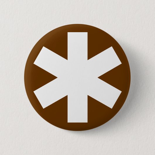 Sterretje — bruin ronde button 5,7 cm (Voorkant)