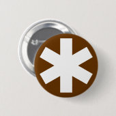 Sterretje — bruin ronde button 5,7 cm (Voorkant /achterkant)