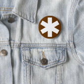 Sterretje — bruin ronde button 5,7 cm (In situ)
