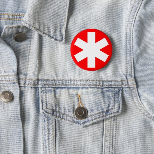 Sterretje — rood ronde button 5,7 cm (In situ)