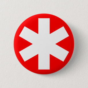 Sterretje — rood ronde button 5,7 cm