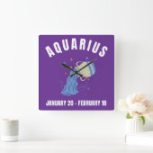 sterretje van Aquarius Vierkante Klok (Huis)