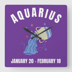 sterretje van Aquarius Vierkante Klok