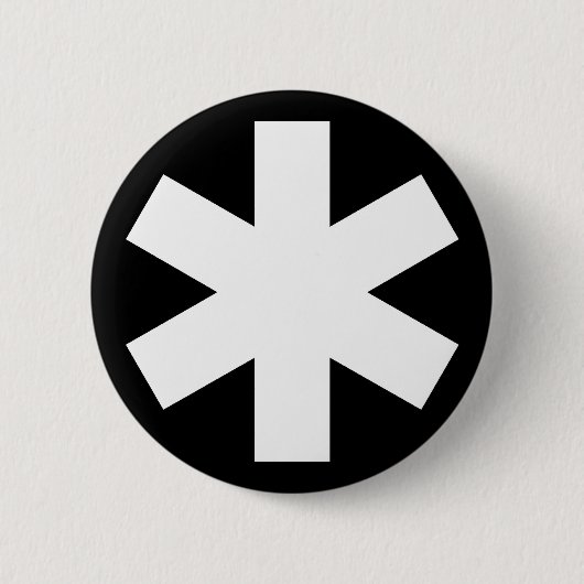 Sterretje - zwart ronde button 5,7 cm (Voorkant)