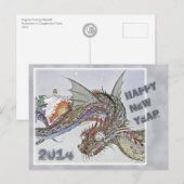 Sterrett Dragon CC0336 Happy Nieuwjaar Feestdagenkaart (Voorkant / Achterkant)