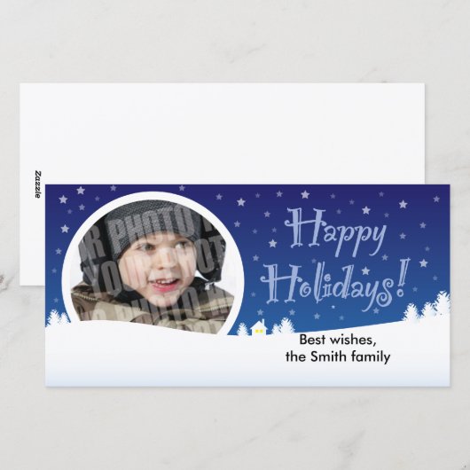 Sterrige de wintervakantie photocard feestdagenkaart (Voorkant / Achterkant)