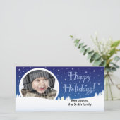 Sterrige de wintervakantie photocard feestdagenkaart (Staand voorkant)