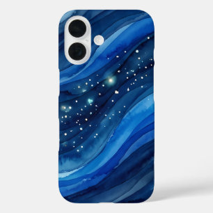 Sterrige Diepzee Aquarel iPhone 16 Hoesje