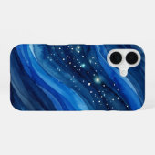 Sterrige Diepzee Aquarel iPhone 16 Hoesje (Achterkant horizontaal)