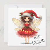 Sterrige Gevleugelde Fee Kerstkaart (Voorkant)