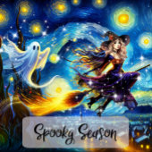 Sterrige heksen Halloween-ontwerp Thermosbeker