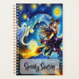 Sterrige Nacht Hekserige Halloween-ontwerp Planner