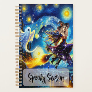Sterrige Nacht Hekserige Halloween-ontwerp Planner