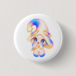 Sterrige Wonder Pastel Knop   Mooie Magische Speld Ronde Button 3,2 Cm