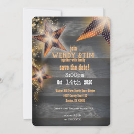 Sterrnlantaarns & Oud Hout Rustieke Amerikaanse Aankondiging