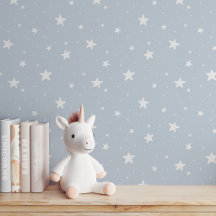 Sterrpatroon dromerige boho kinderkamer lichtblauw
