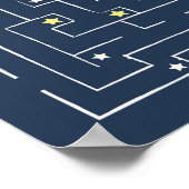 Sterrren en ruimte doolhof. Marine doolhof. Kinder Poster (Hoek)