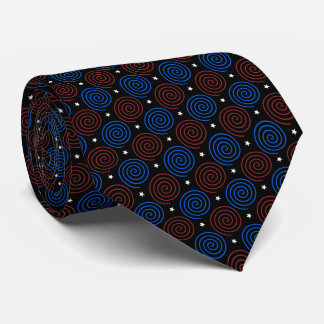 Sterrren en spiraal in rood, wit en blauw stropdas