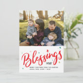 Sterrren en Winter Zegeningen Feestdagenkaart (Staand voorkant)