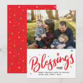 Sterrren en winterwensen feestdagenkaart (Voorkant / Achterkant)