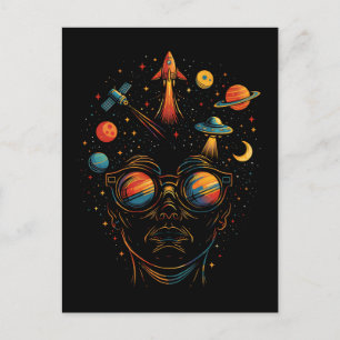 Sterrren in mijn ogen Psychodelische ruimte Sci-Fi Briefkaart