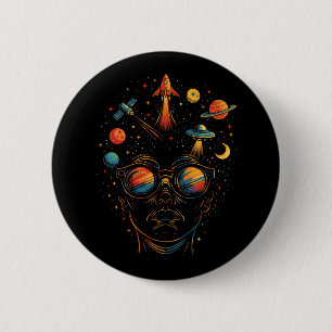 Sterrren in mijn ogen Psychodelische ruimte Sci-Fi Ronde Button 5,7 Cm