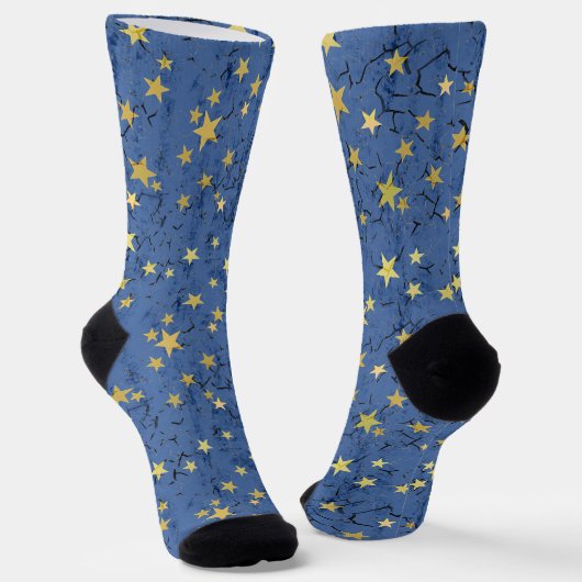 Sterrren op Blauw Sokken (Gebogen)