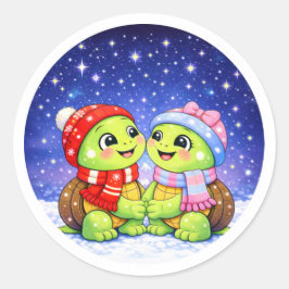 Sterse Winter Nacht Ronde Sticker