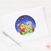 Sterse Winter Nacht Ronde Sticker (Envelop)