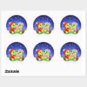 Sterse Winter Nacht Ronde Sticker (Vel)