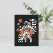 Sterspeler - Space Basketball Vibes Briefkaart (Staand voorkant)