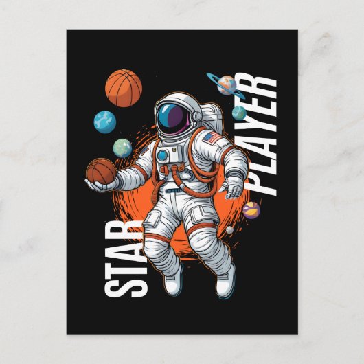 Sterspeler - Space Basketball Vibes Briefkaart (Voorkant)