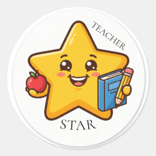 Stersticker voor docenten ronde sticker