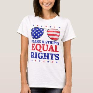 sterstrepen en gelijke rechten Amerikaanse vlag 4e T-shirt