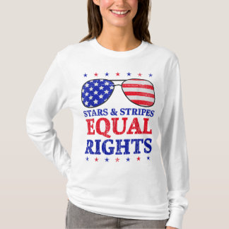 sterstrepen en gelijke rechten Amerikaanse vlag 4e T-shirt